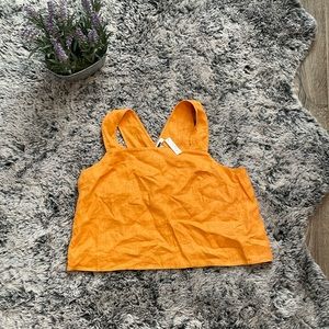 Madewell size 6 orange crop top tank with crossover design in back